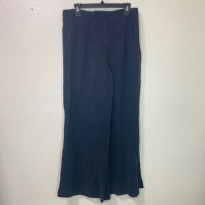 Zara Womens Black Lyocell Blend High Waisted Wide Leg Flowy Trousers Size L